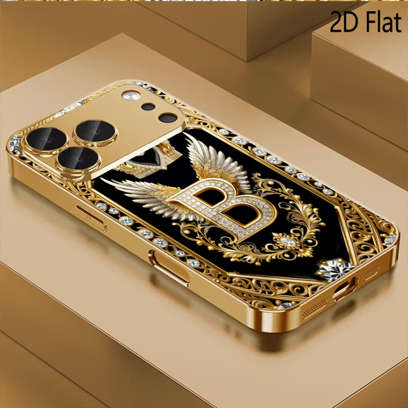 Phone Cases With Camera Cover - B-Badge print Patterned tempered glass design