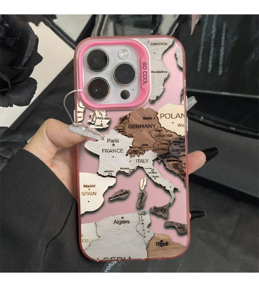 Phone Cases Europe - Vintage 3D Wood Europe Map Print