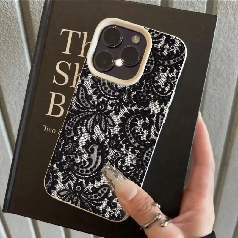 Phone Cases Wholesale - Elegant Black Lace Floral Phone Case