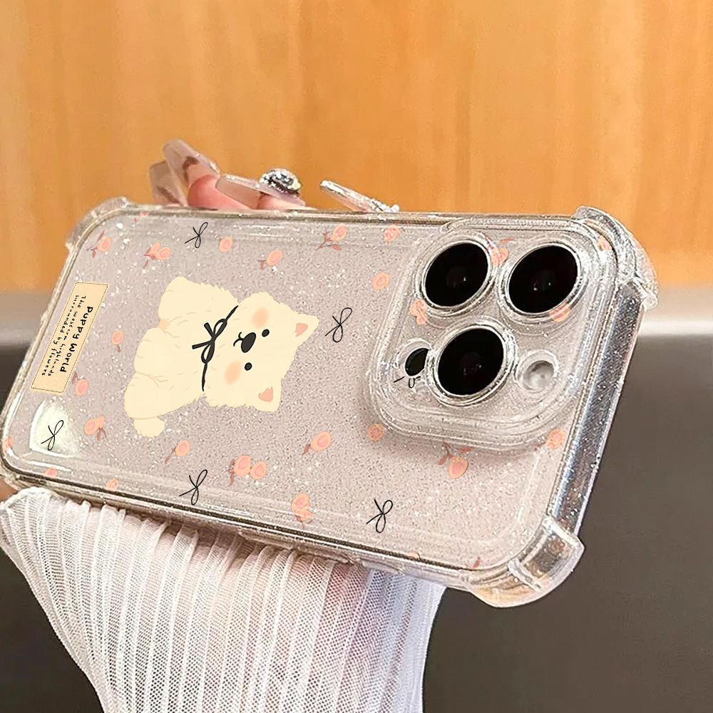 Glitter Shockproof Case - Cute Gog TPU Glitter Phone Case