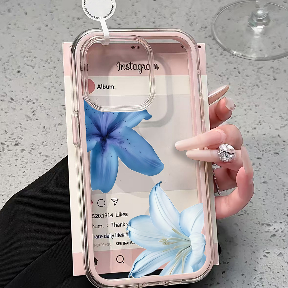 Phone Cases Transparent - Blue Lily Flower Clear Phone Case