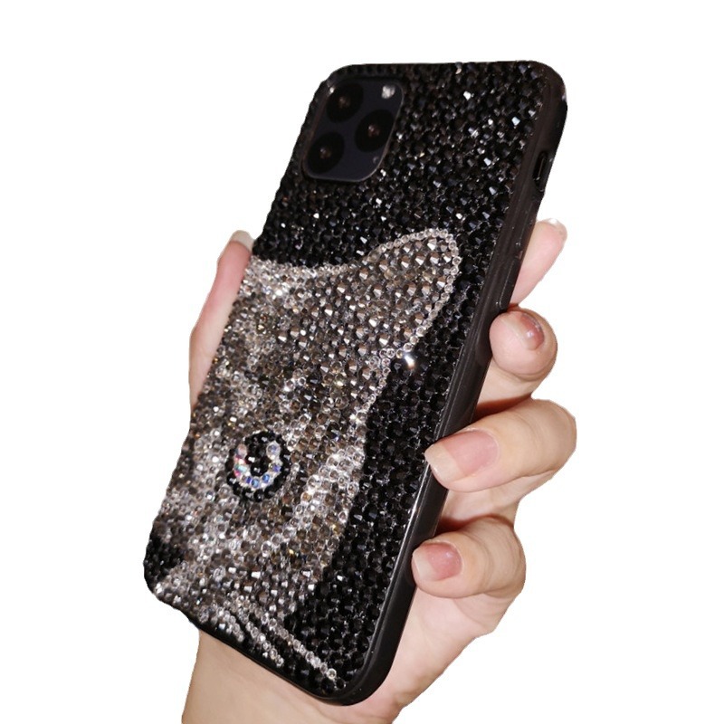 Phone Cases Europe - Luxury Glitter Phone Case Bedazzled Black