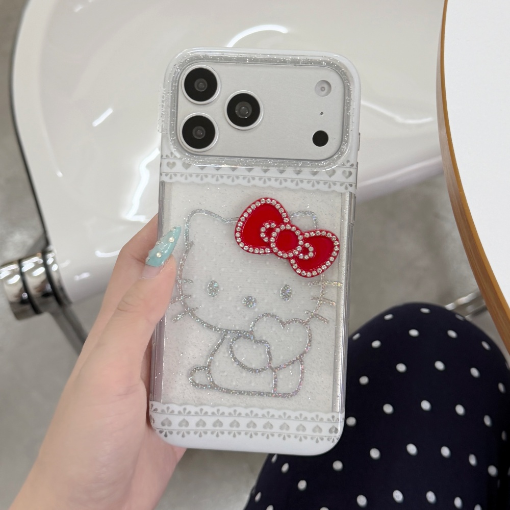 Glitter Shockproof Case - Cute Lace Glitter Laser Hello Kitty