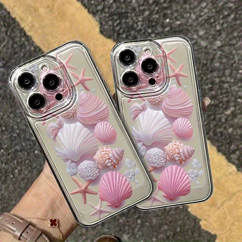 Phone Cases Transparent - Trendy Pink Seashell Phone Case For