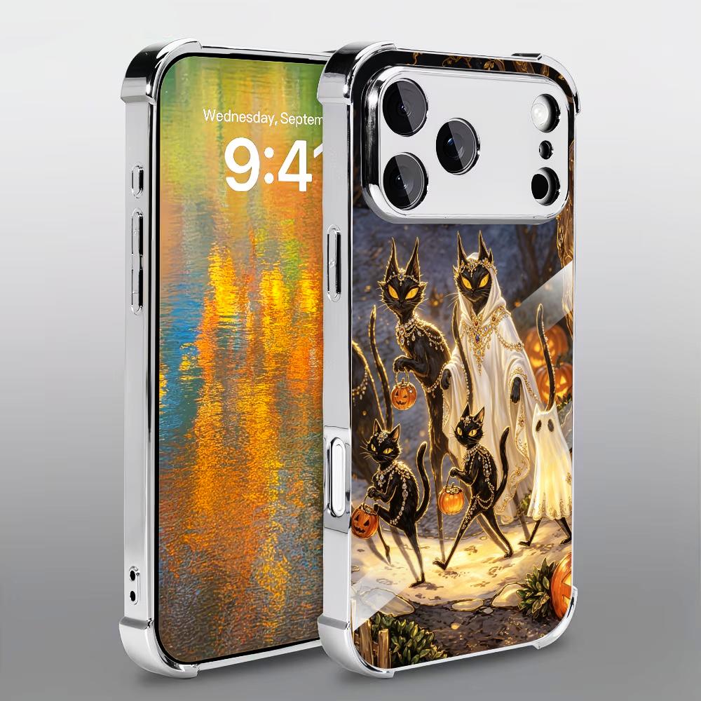 Phone Cases Rhode - Halloween Black Cat glass phone case