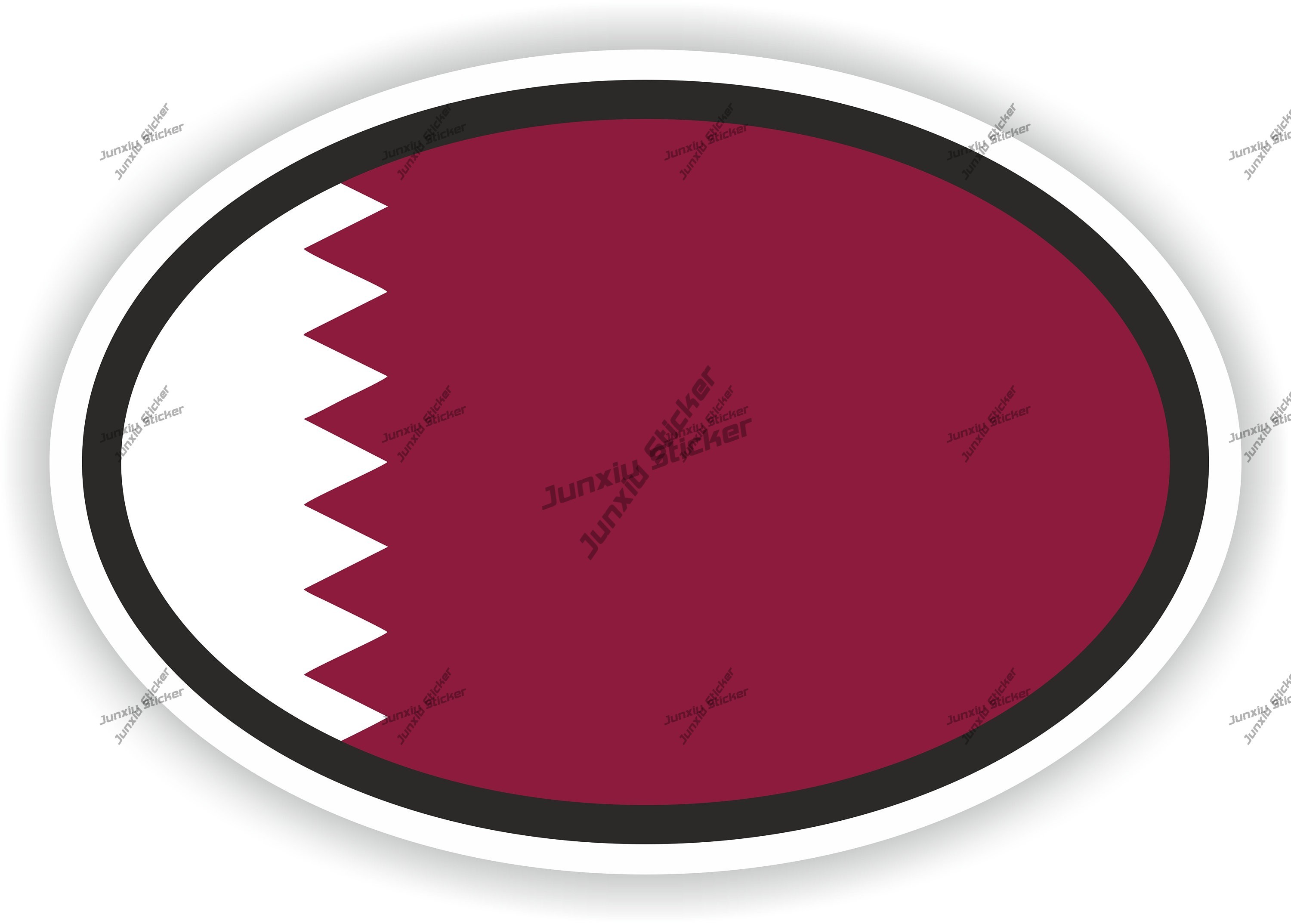 Phone Cases Qatar - Qatar Flag Oval Sticker Novelty Jdm