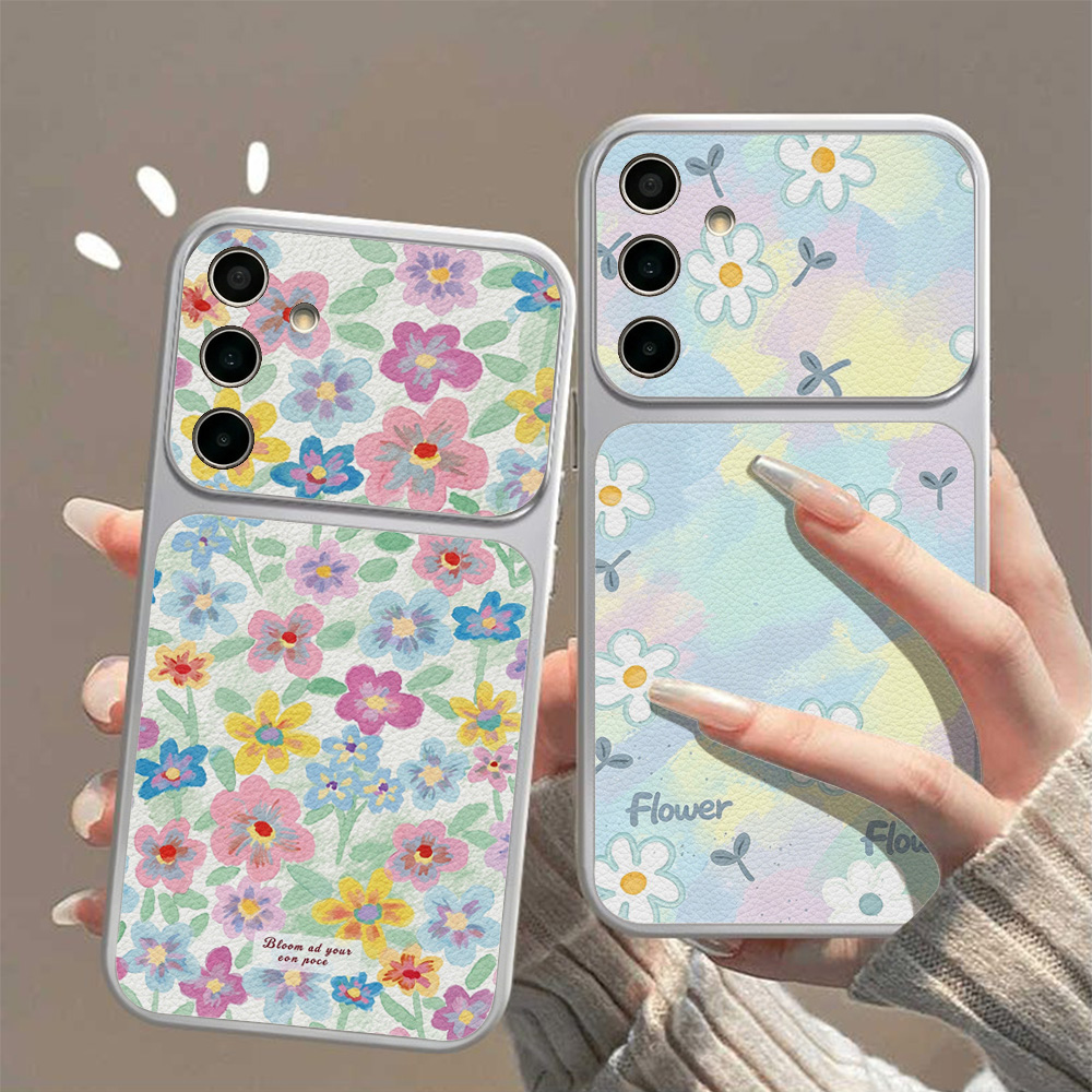 Phone Cases Galaxy S26 - Colorful Floral Leather Phone Case For