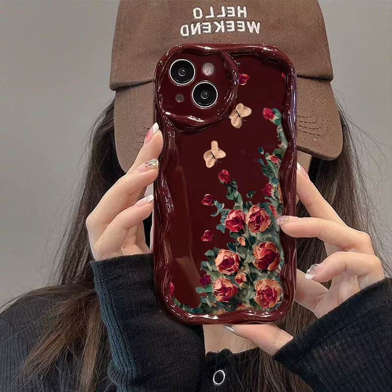 Phone Cases Art - Retro Oil Painting With Floral Pattern