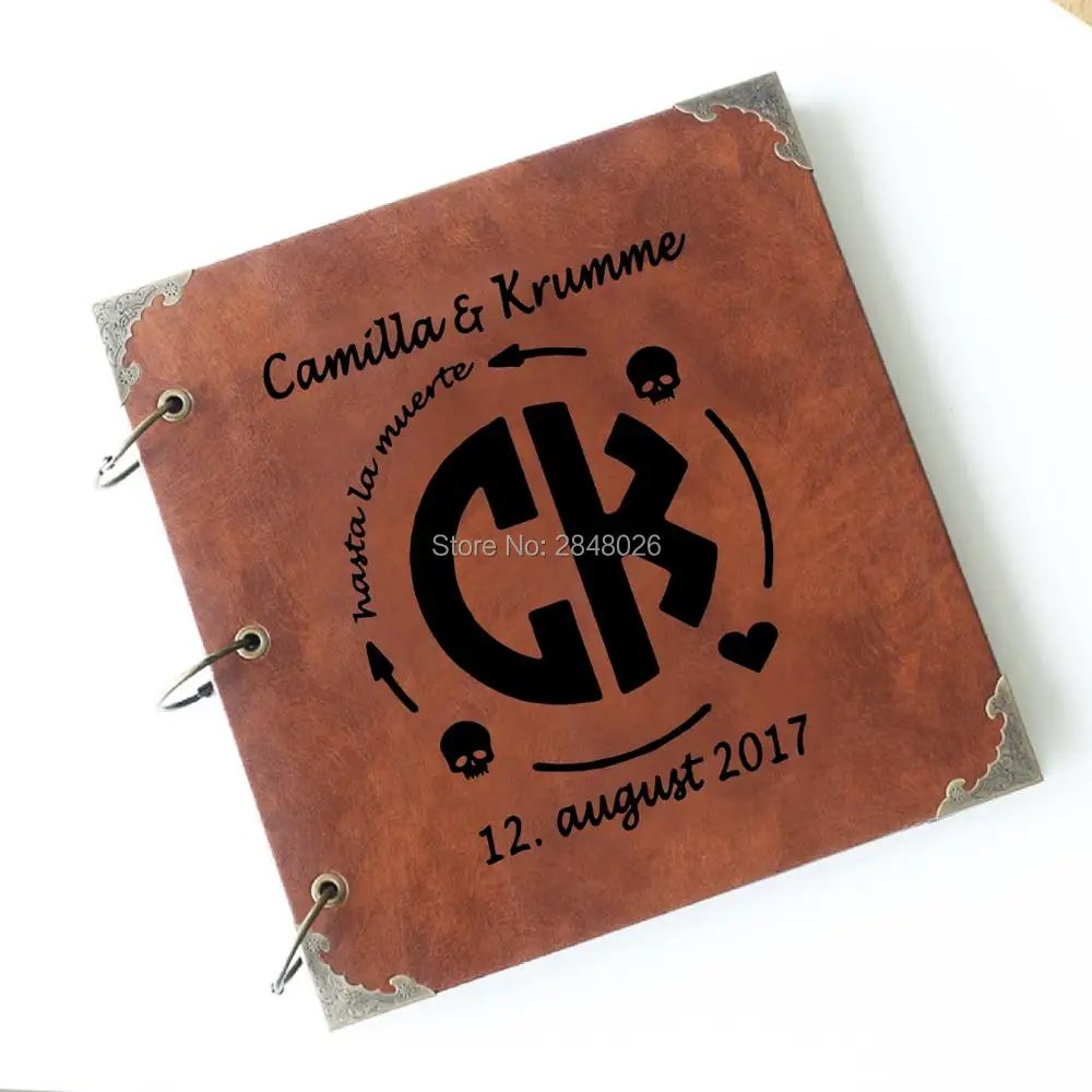 Monogram Custom Case - Monogram sugar love wedding guestbook,Custom leather
