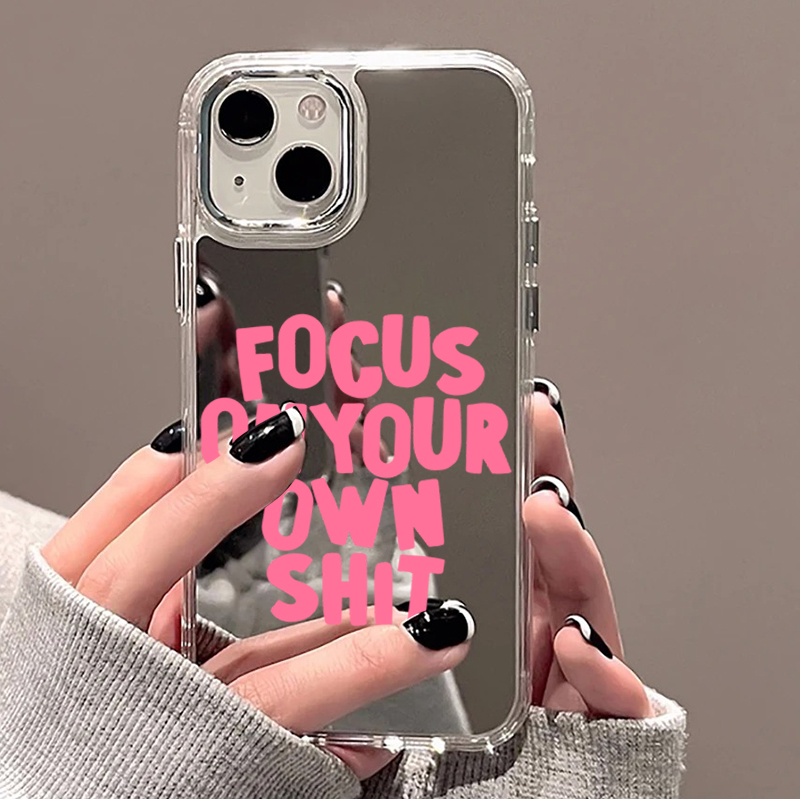 Phone Cases Transparent - Trendy Quotes & Colorful Letter Mirror