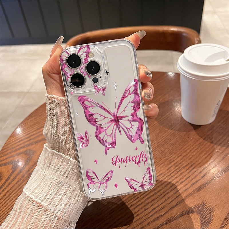 Glitter Shockproof Case - Y2K Glitter Butterfly Phone Case For