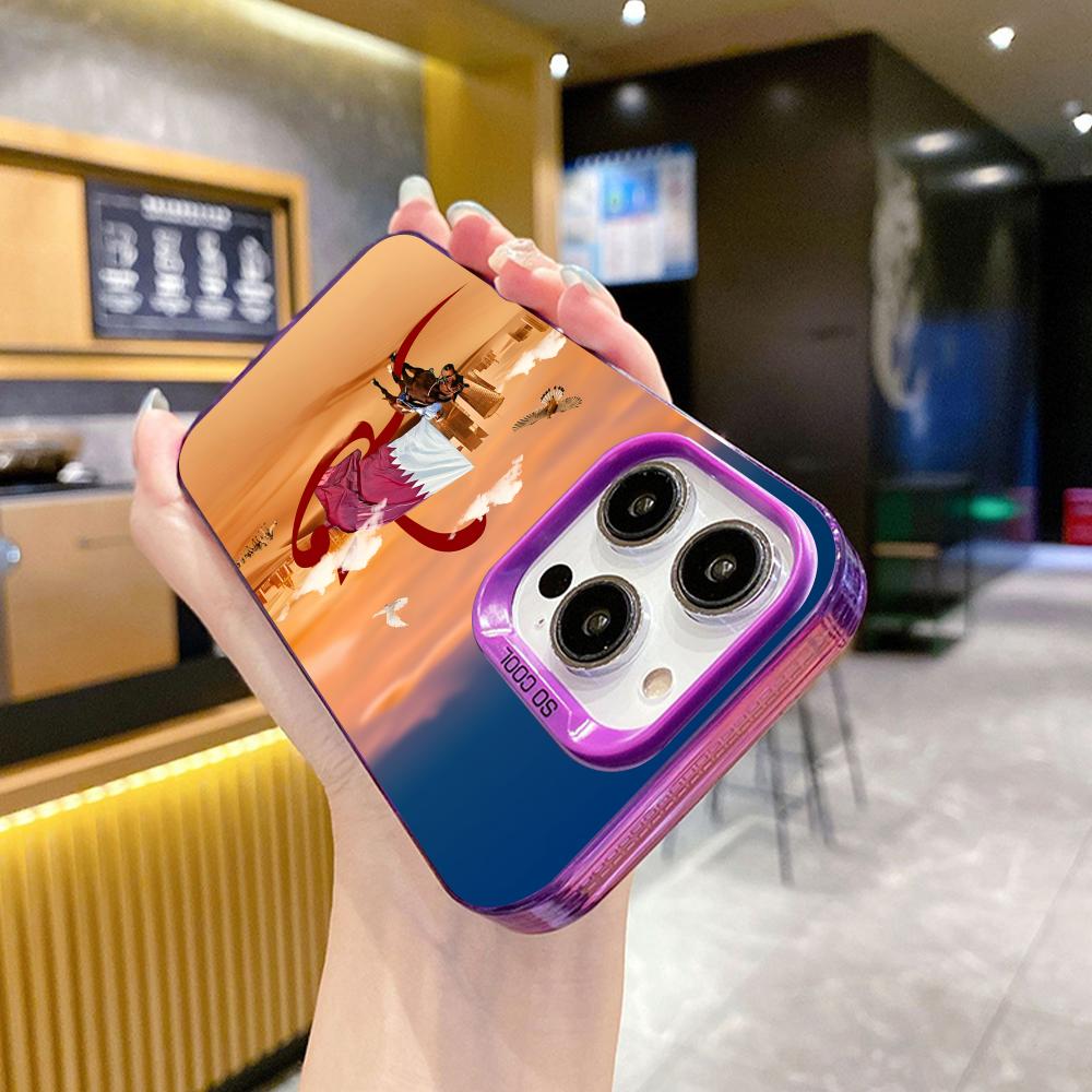 Qatar Flag Purple Translucent  - огляд і ціна Phone Cases Qatar