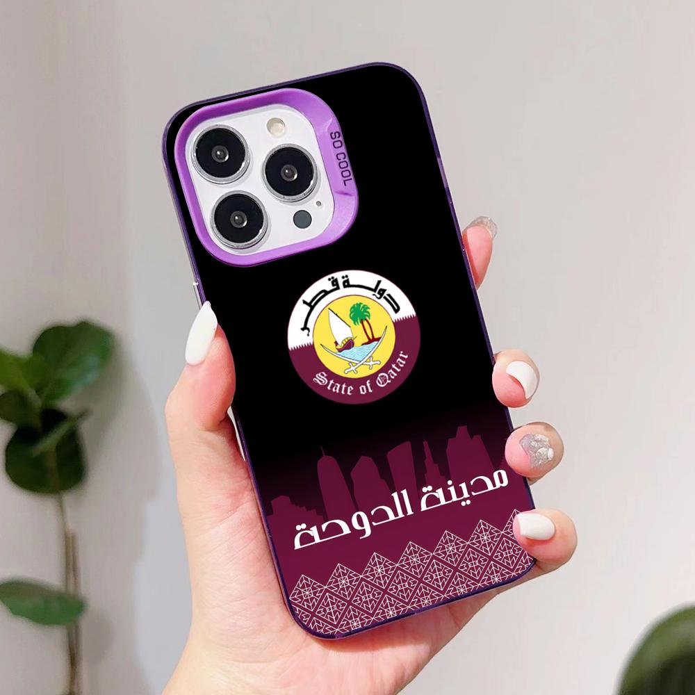 Qatar Flag Purple Translucent  - огляд і ціна Phone Cases Qatar