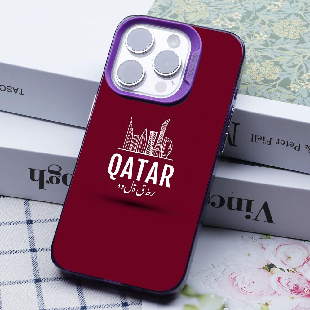 Qatar Flag Purple Translucent  - огляд і ціна Phone Cases Qatar