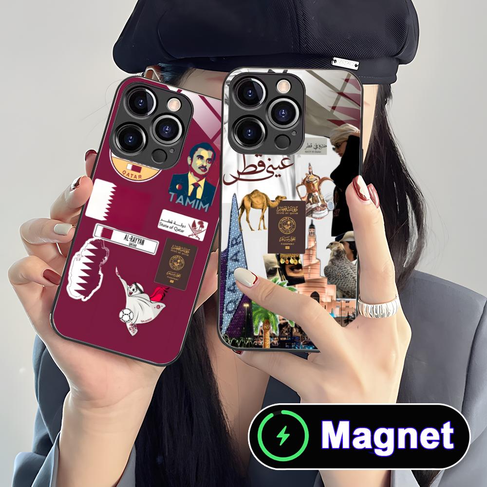 Qatar Flag Glass MagSafe Mobil - огляд і ціна Phone Cases Qatar