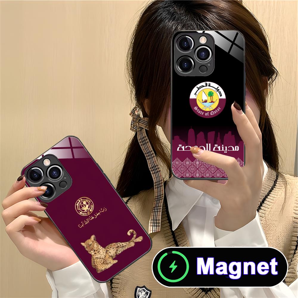 Qatar Flag Glass MagSafe Mobil - огляд і ціна Phone Cases Qatar