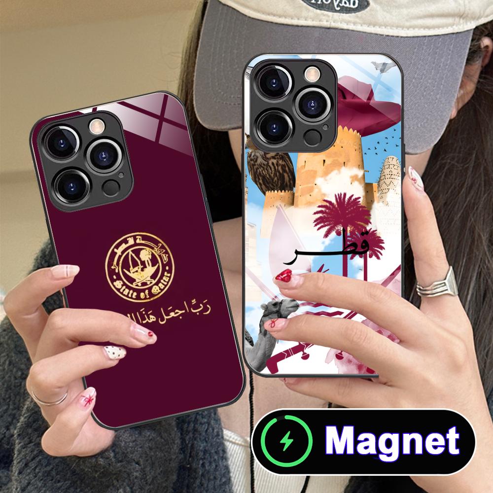Qatar Flag Glass MagSafe Mobil - огляд і ціна Phone Cases Qatar