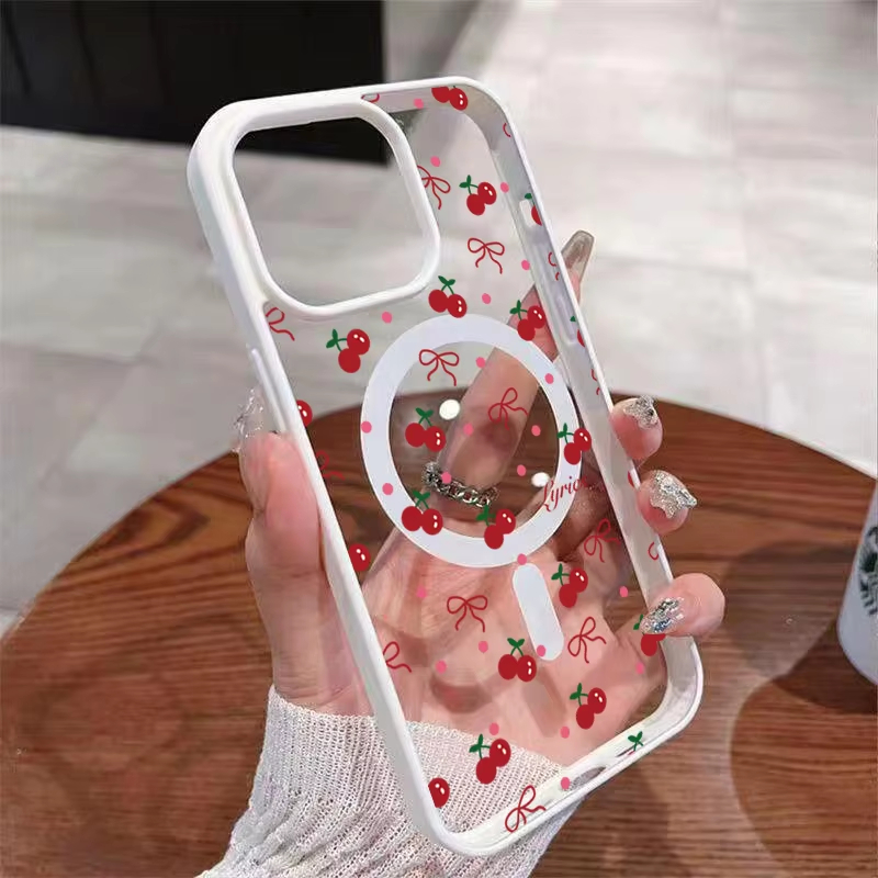 Red Cherry Printed Magnetic Ph - огляд і ціна Phone Cases Transparent