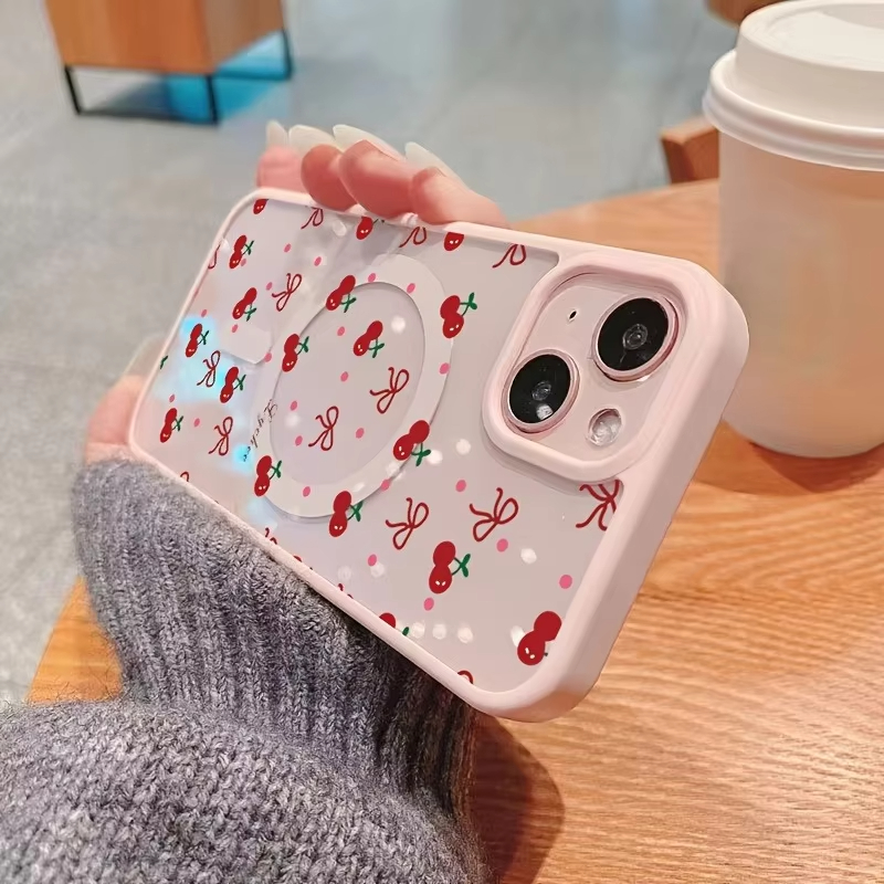 Red Cherry Printed Magnetic Ph - огляд і ціна Phone Cases Transparent