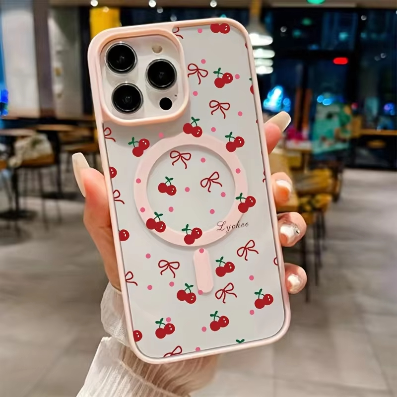 Red Cherry Printed Magnetic Ph - огляд і ціна Phone Cases Transparent