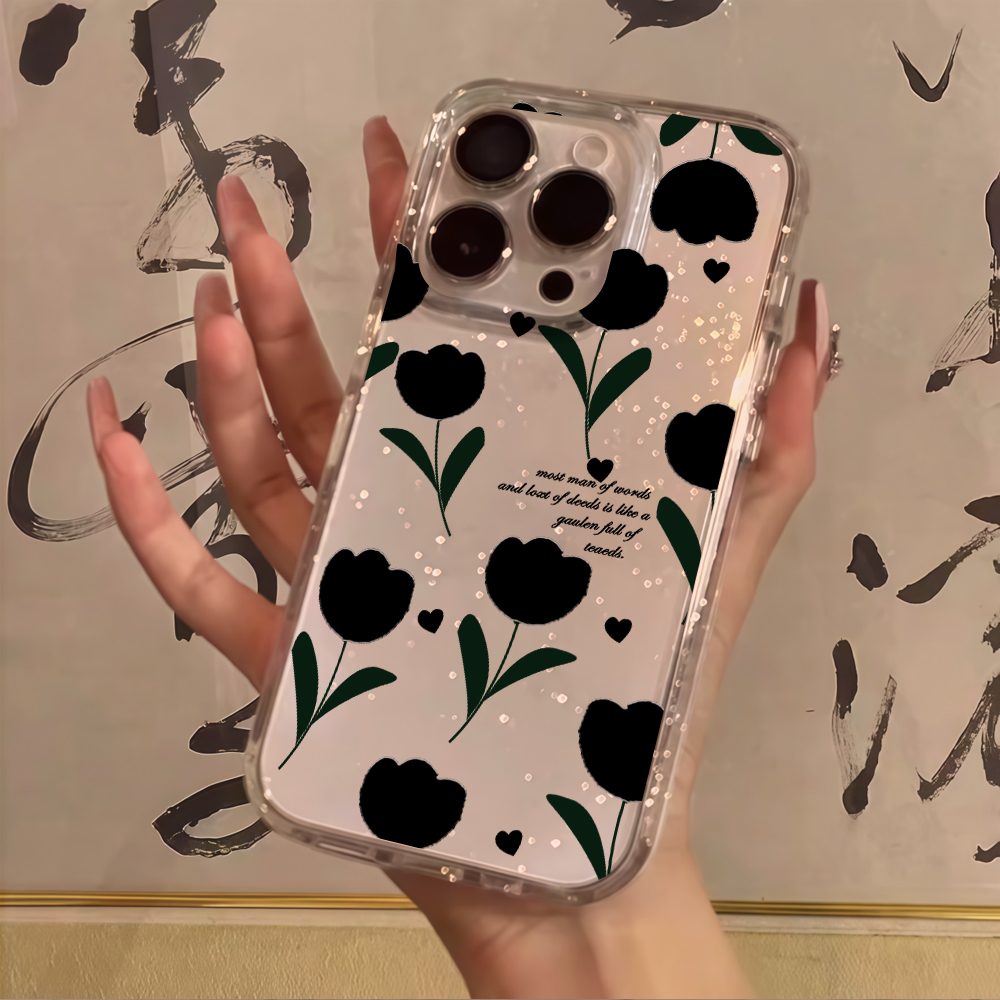 Luxury Simple Cherry Clear Gli - огляд і ціна Glitter Shockproof Case
