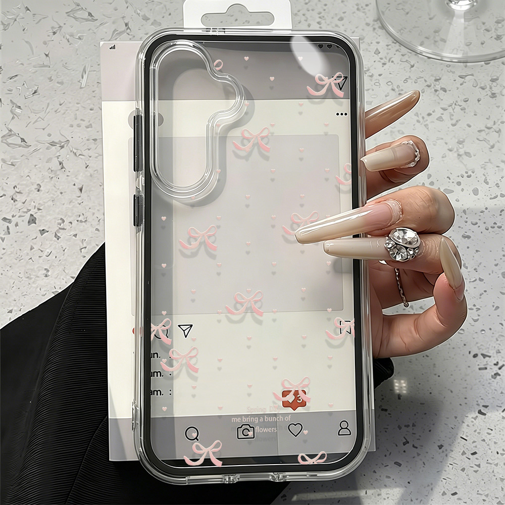 Cute Pink Bow Soft Phone Case  - огляд і ціна Phone Cases With Camera Cover