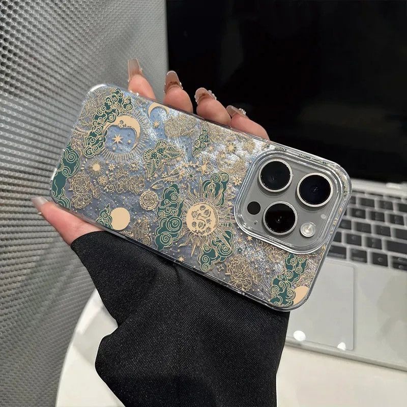 Sun Moon Clouds Glitter Phone  - огляд і ціна Phone Cases Wholesale