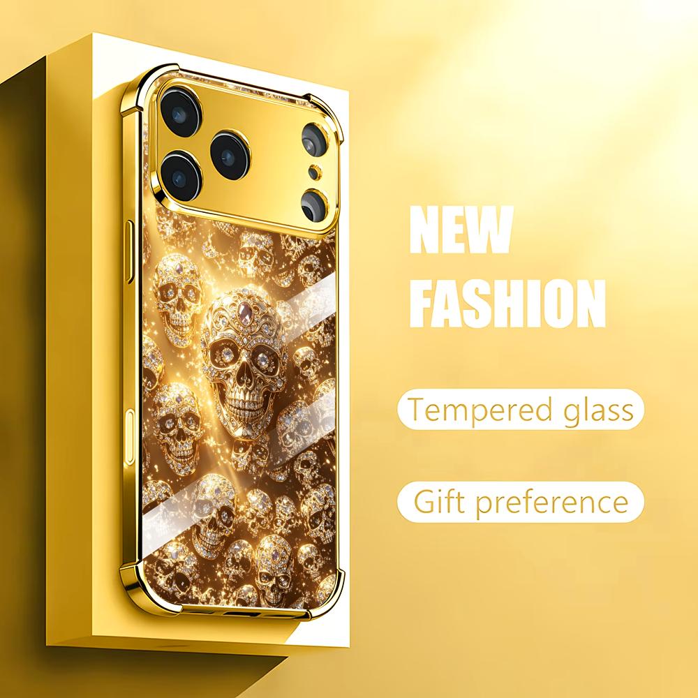 Luxurious Golden Skull glass p - огляд і ціна Phone Cases Rhode