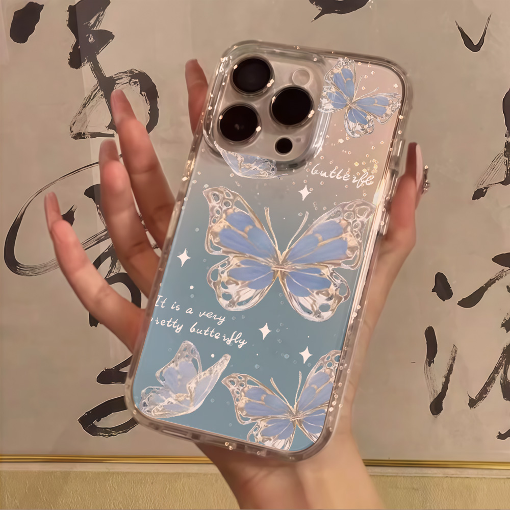 Luxury Blue Butterfly Clear Gl - огляд і ціна Phone Cases Transparent