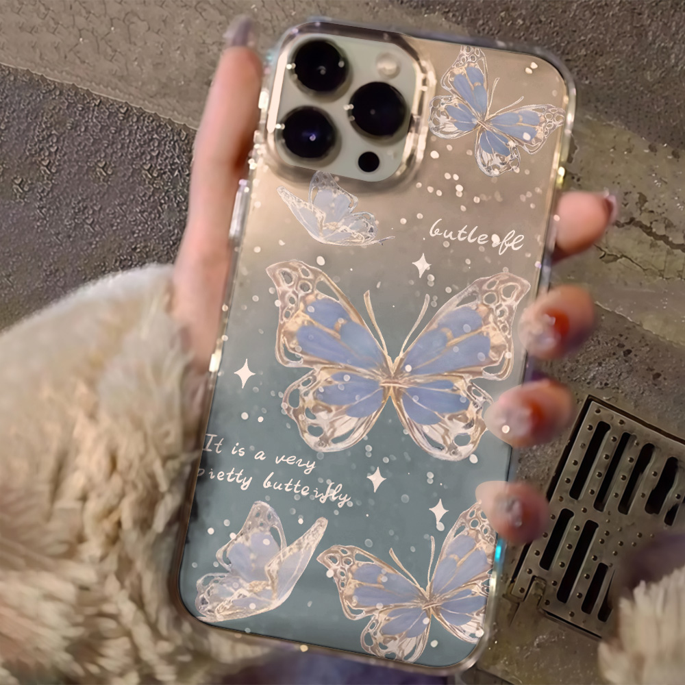 Luxury Blue Butterfly Clear Gl - огляд і ціна Phone Cases Transparent
