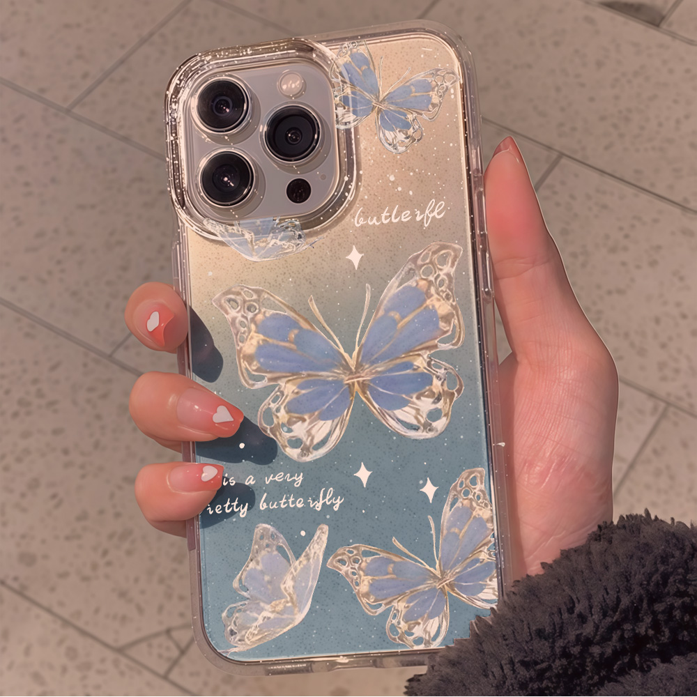 Luxury Blue Butterfly Clear Gl - огляд і ціна Phone Cases Transparent