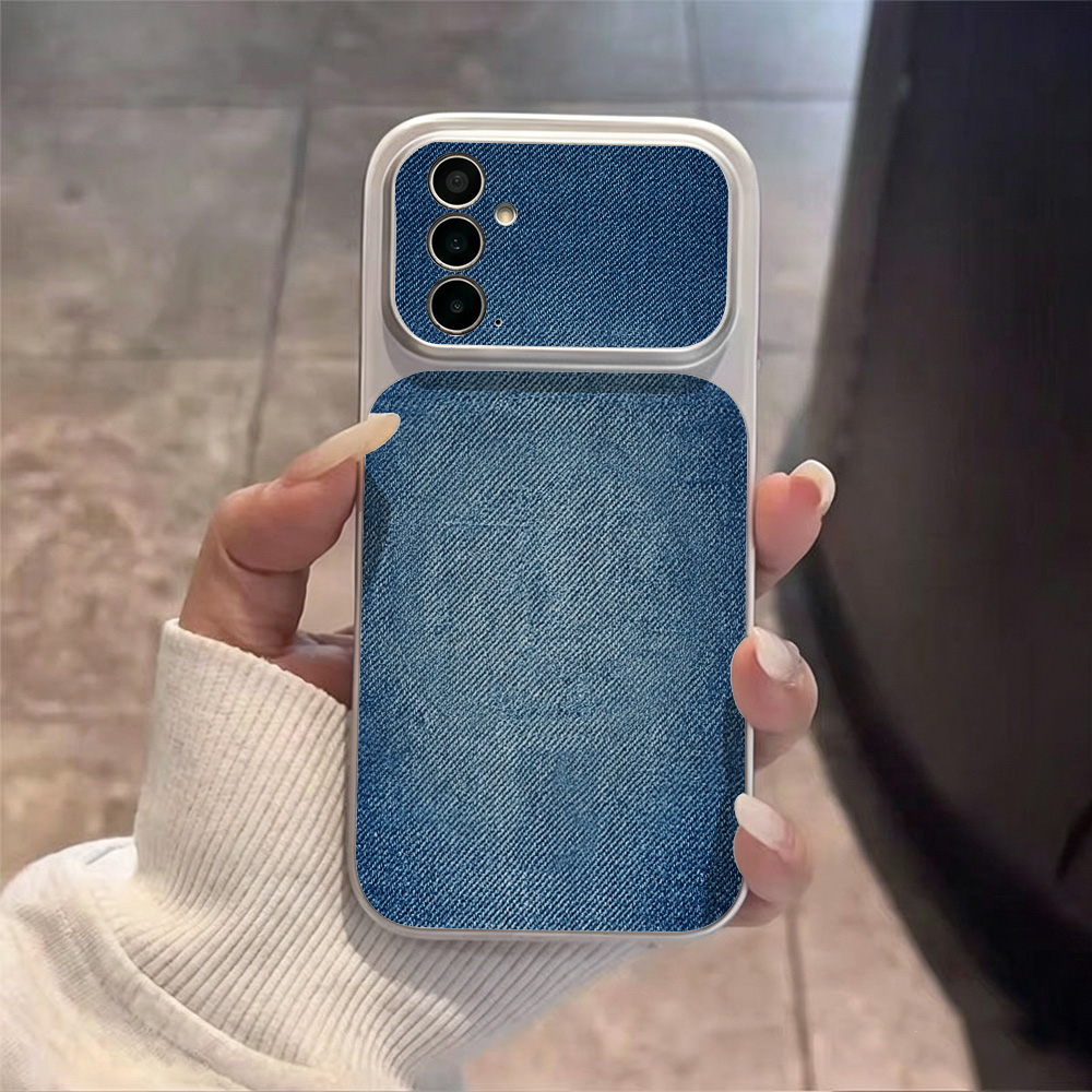 Retro Blue Denim PU Leather Ph - огляд і ціна Phone Cases With Camera Cover