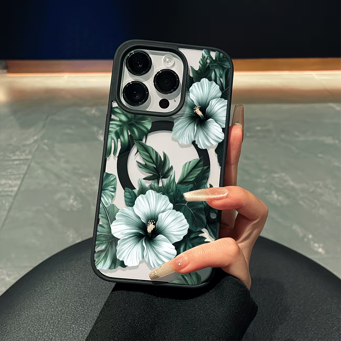 Green Floral Print Phone Case  - огляд і ціна Phone Cases Transparent