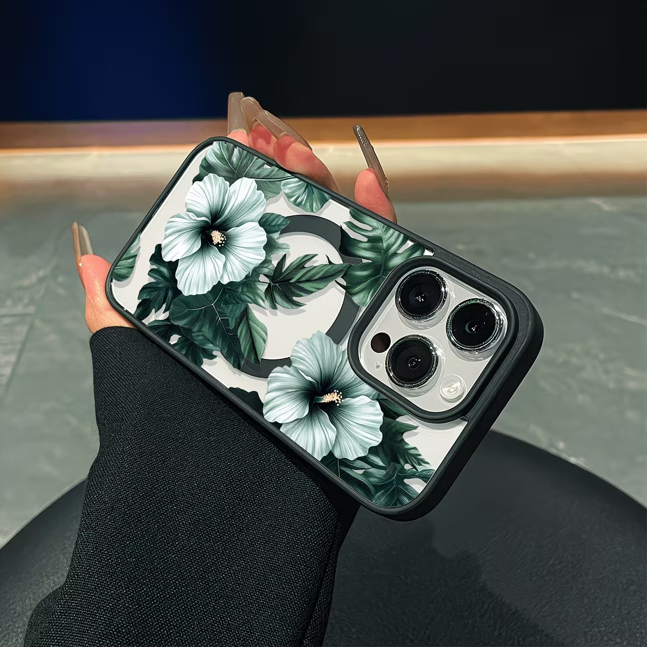 Green Floral Print Phone Case  - огляд і ціна Phone Cases Transparent